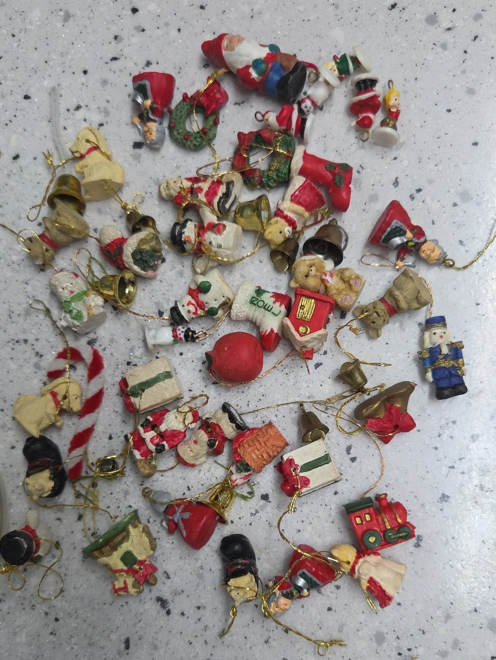 Vintage Miniature Christmas Ornaments Lot – Assorted Resin & Meta Holiday Figure